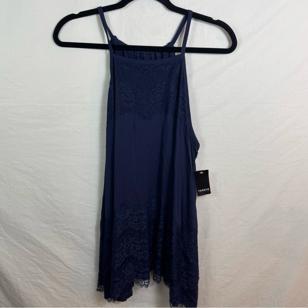 NWT Torrid Super Soft Knits Navy Blue Blouse Womens Size 1